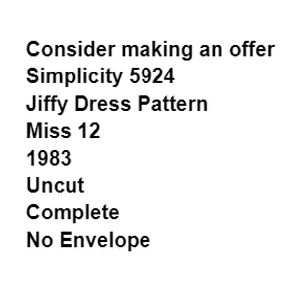 Simplicity 5924 Pattern Jiffy Dress Miss 12 Pockets Summer Casual 80s Knit - Picture 3 of 7